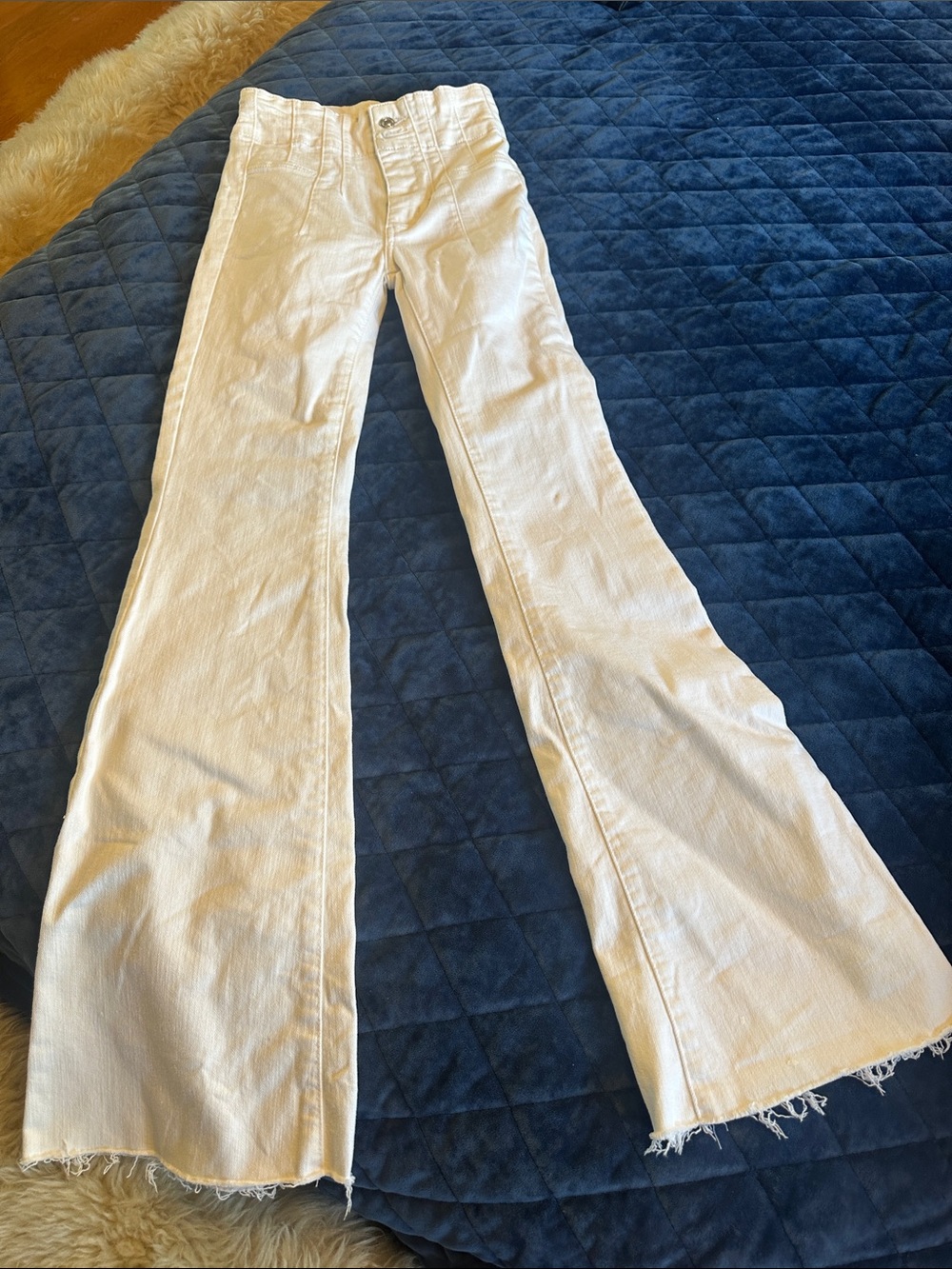 Free People - Women’s White Flared Jeans - Classic High-Rise Style